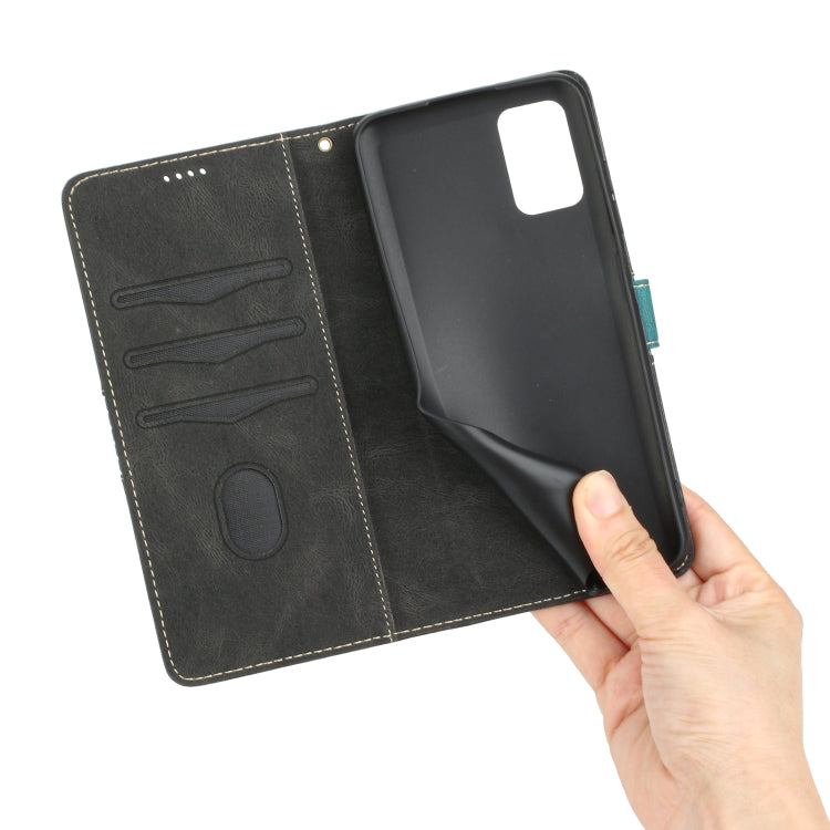 For Samsung Galaxy A03s 164mm Grid Stitching Leather Phone Case with Lanyard