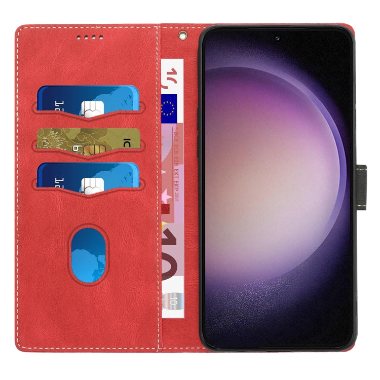 For Samsung Galaxy A06 4G Grid Stitching Leather Phone Case with Lanyard