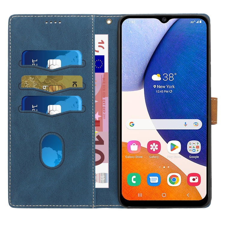 For Samsung Galaxy A24 / A25 5G Grid Stitching Leather Phone Case with Lanyard