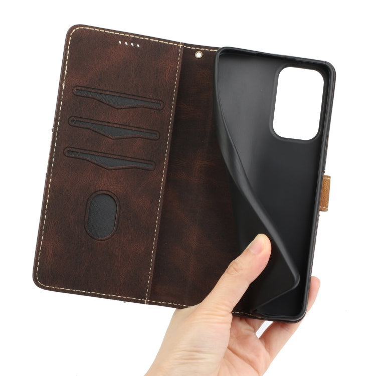 For Samsung Galaxy A52 5G / 4G Grid Stitching Leather Phone Case with Lanyard