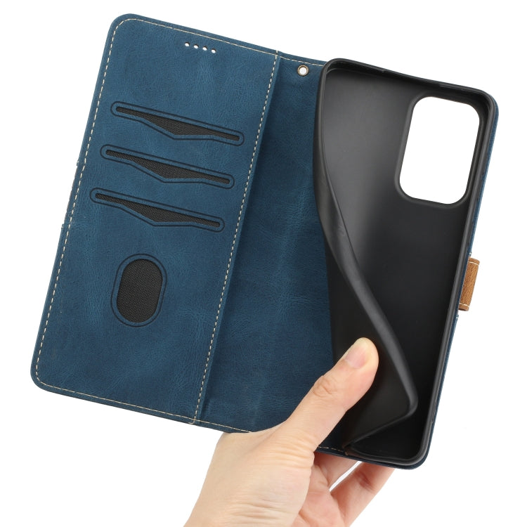 For Samsung Galaxy A53 5G Grid Stitching Leather Phone Case with Lanyard