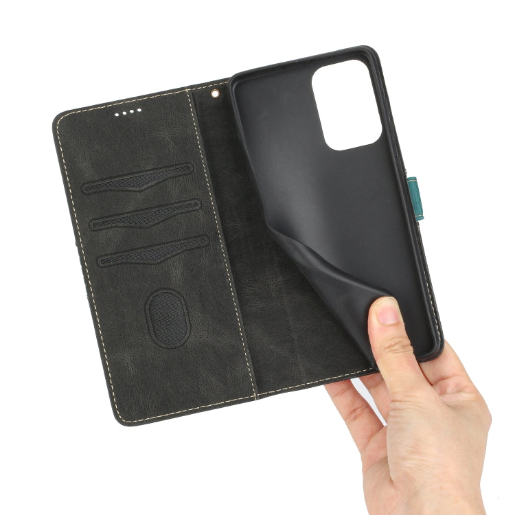 For Samsung Galaxy A72 5G / 4G Grid Stitching Leather Phone Case with Lanyard