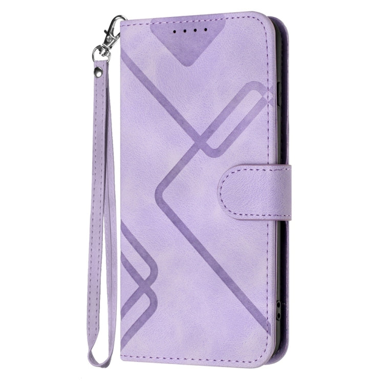 For Samsung Galaxy A26 5G Line Pattern Skin Feel Leather Phone Case
