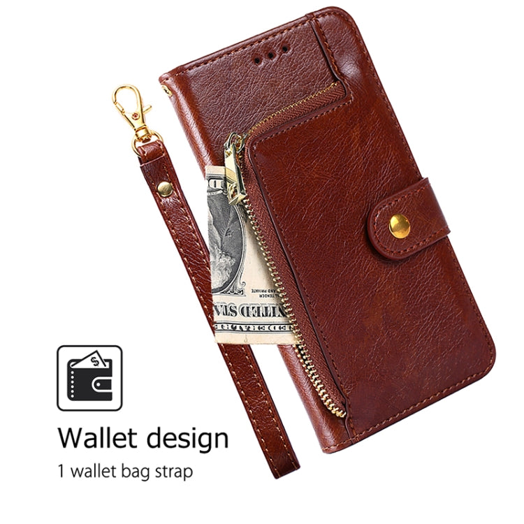 For Redmi Note 14 5G Zipper Bag Leather Phone Case