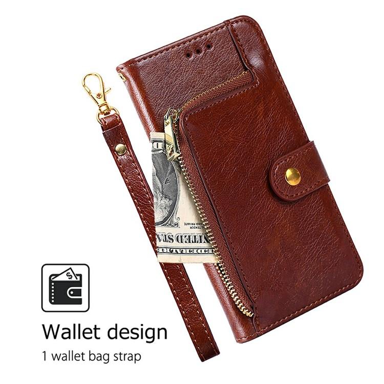 For Redmi Note 14 Pro 4G Zipper Bag Leather Phone Case