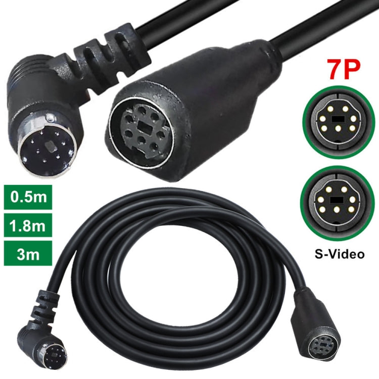 Mini DIN 7 Pin Core Audio / Video Cable, Length:1.8m