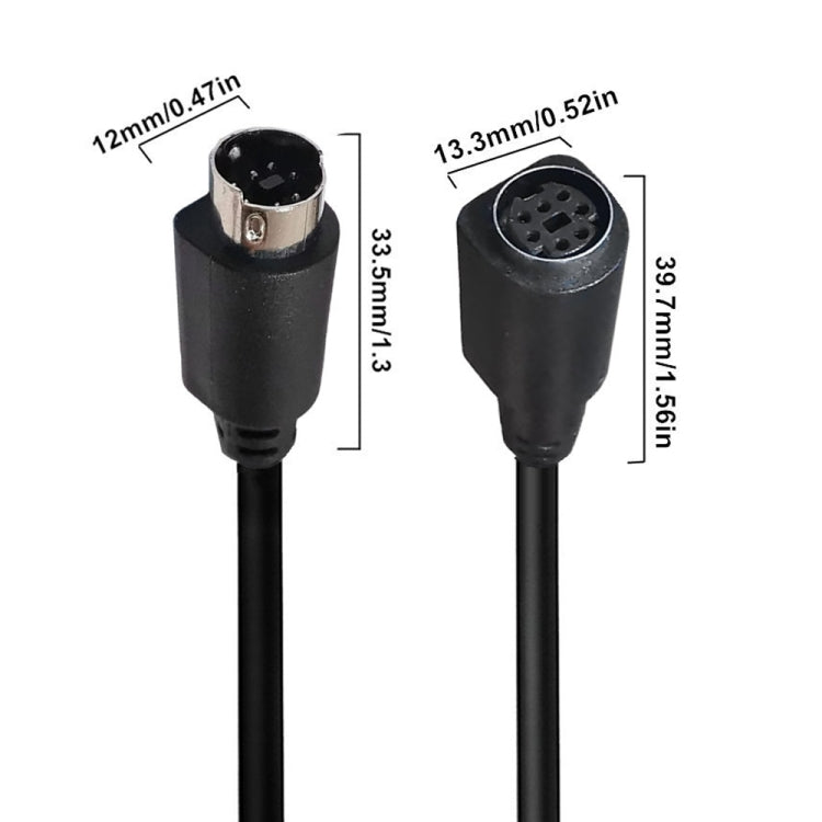 Mini DIN 7 Pin Core Audio / Video Cable, Length:1.8m