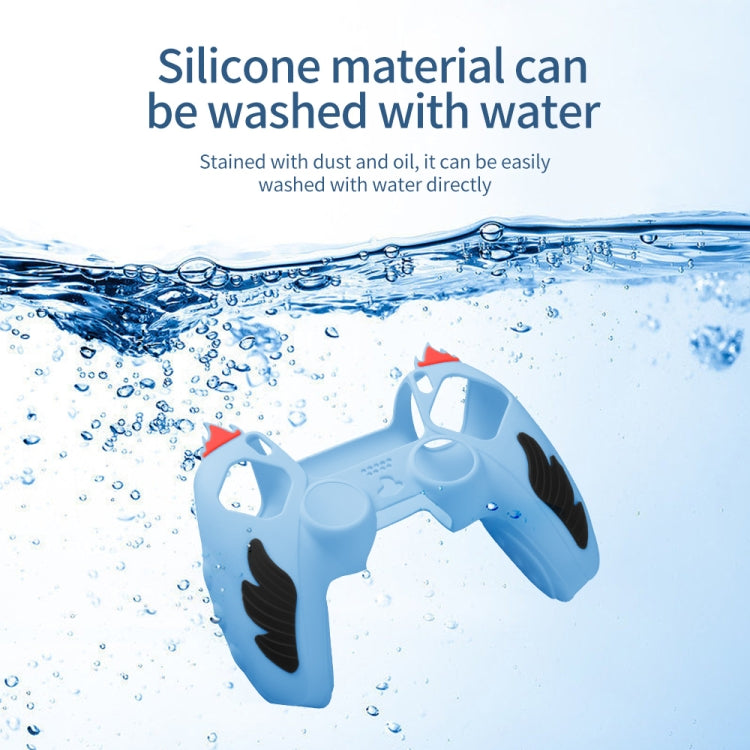 For Sony PS5 Flame Silicone Gamepad Protective Case