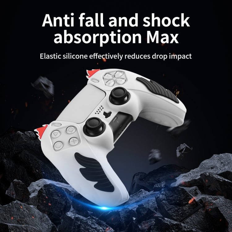 For Sony PS5 Flame Silicone Gamepad Protective Case