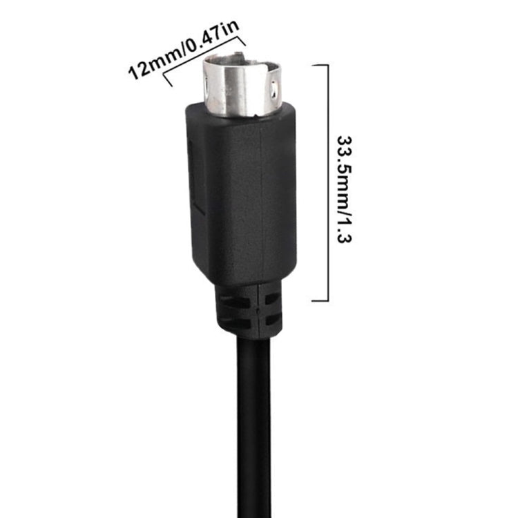 Mini DIN 6 Pin Core Extension Cable, Length:0.5m