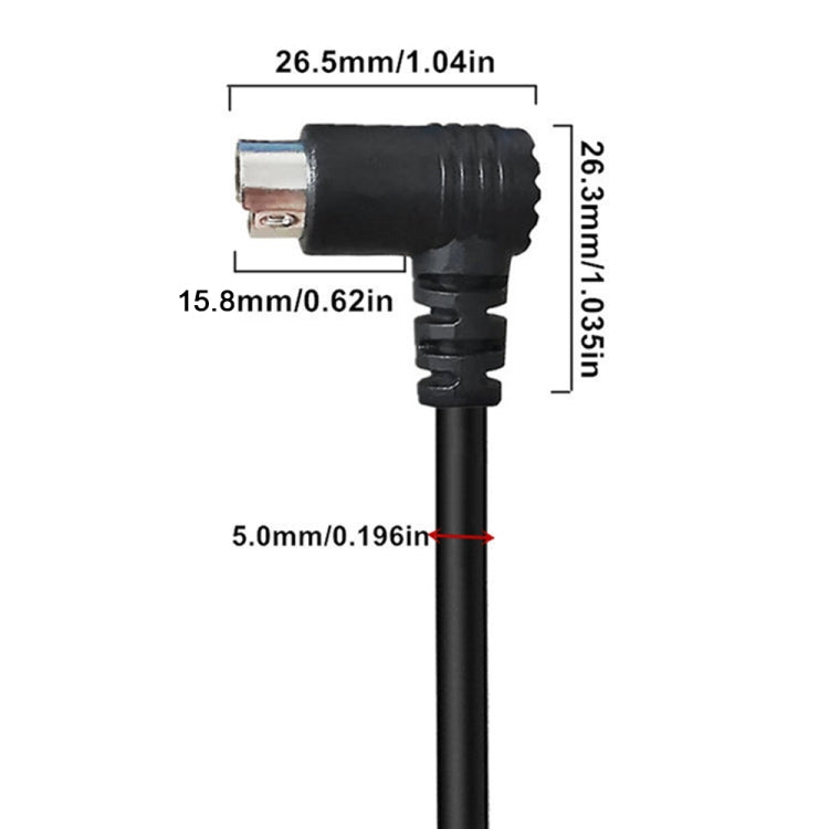 Mini DIN 6 Pin Core Extension Cable, Length:1.8m
