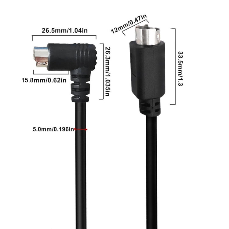 Mini DIN 6 Pin Core Extension Cable, Length:3m