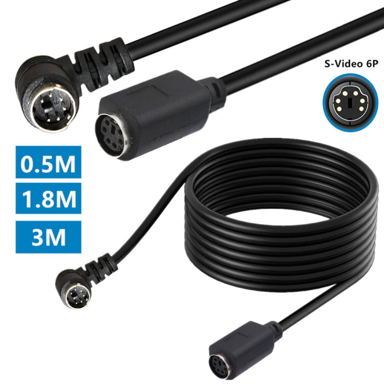 Mini DIN 6 Pin Core Extension Cable, Length:3m