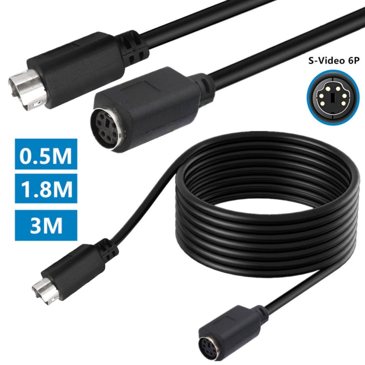 Mini DIN 6 Pin Core Extension Cable, Length:3m