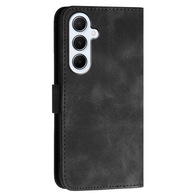 For Samsung Galaxy A26 5G Grid Butterfly Embossed Pattern Leather Phone Case with Lanyard