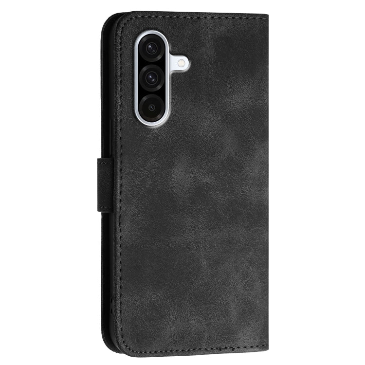 For Samsung Galaxy A36 5G Grid Butterfly Embossed Pattern Leather Phone Case with Lanyard