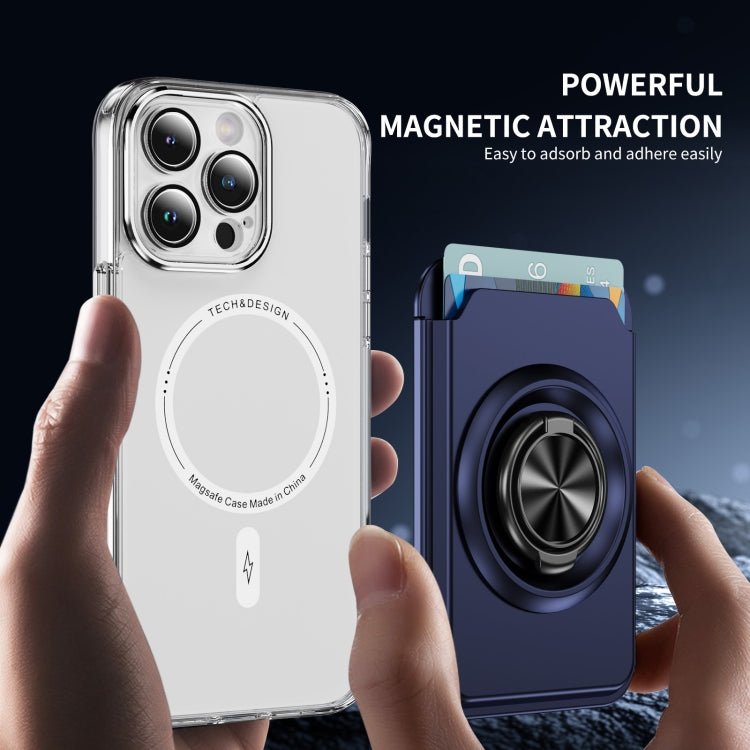 Skin Feel PC Magnetic Card Bag with 360-degree Rotating Holder
