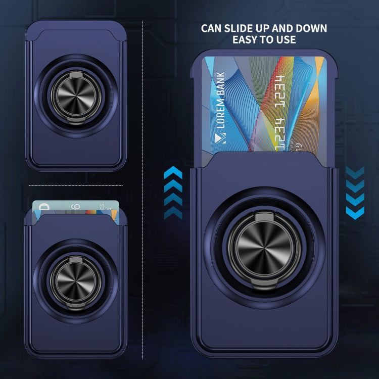Skin Feel PC Magnetic Card Bag with 360-degree Rotating Holder