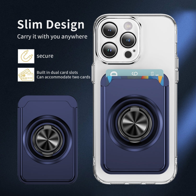 Skin Feel PC Magnetic Card Bag with 360-degree Rotating Holder
