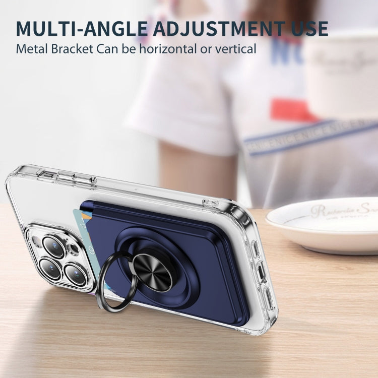 Skin Feel PC Magnetic Card Bag with 360-degree Rotating Holder