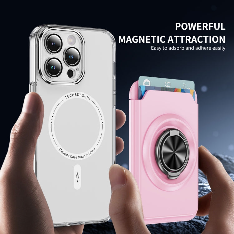 Skin Feel PC Magnetic Card Bag with 360-degree Rotating Holder