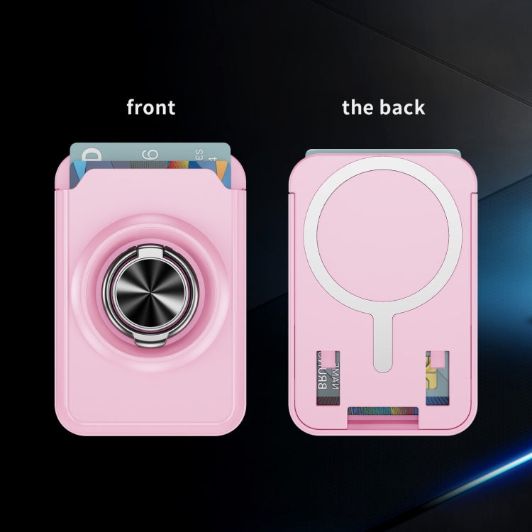 Skin Feel PC Magnetic Card Bag with 360-degree Rotating Holder