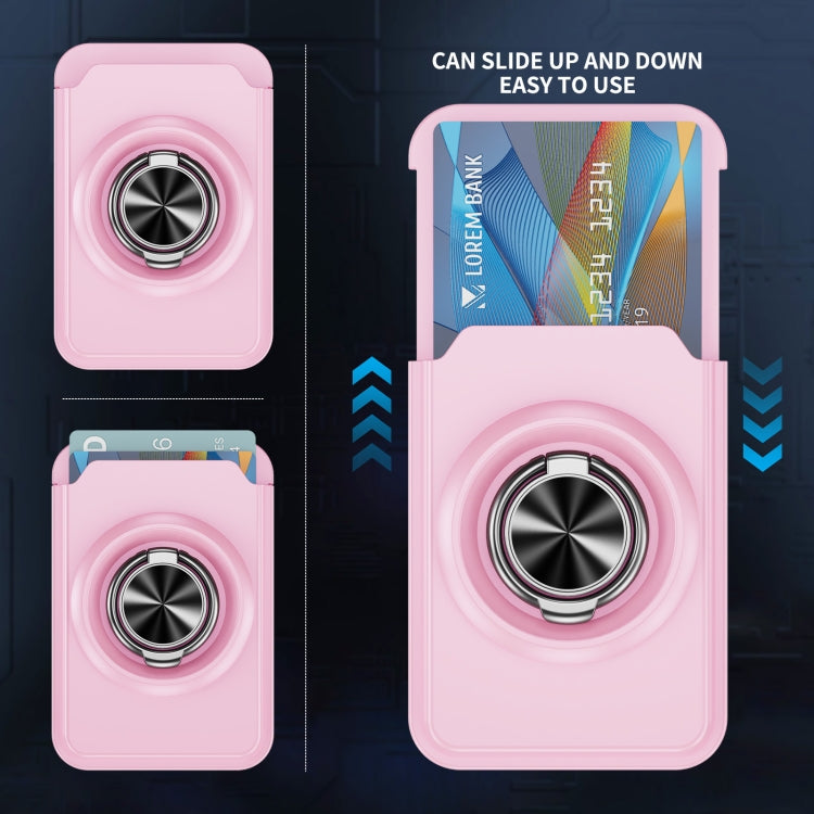 Skin Feel PC Magnetic Card Bag with 360-degree Rotating Holder