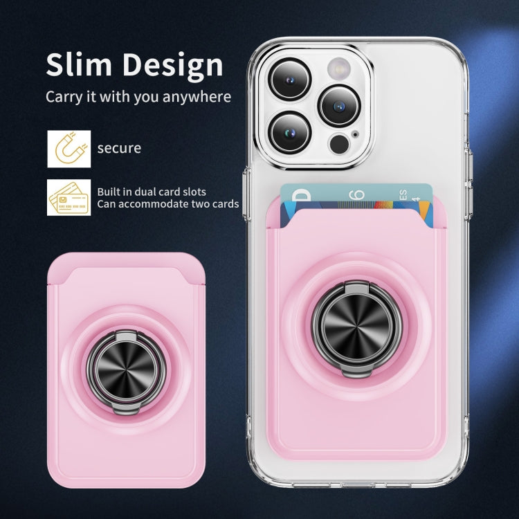 Skin Feel PC Magnetic Card Bag with 360-degree Rotating Holder