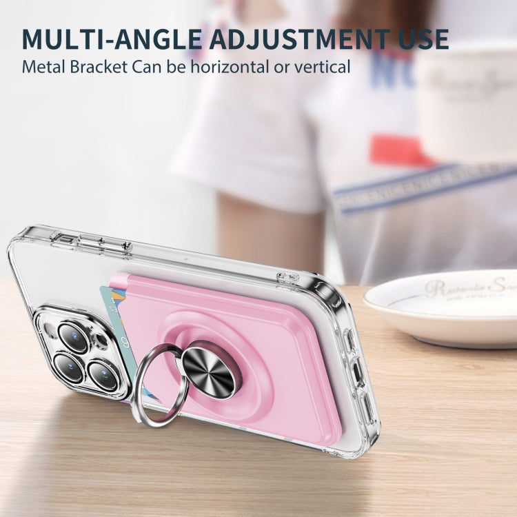 Skin Feel PC Magnetic Card Bag with 360-degree Rotating Holder