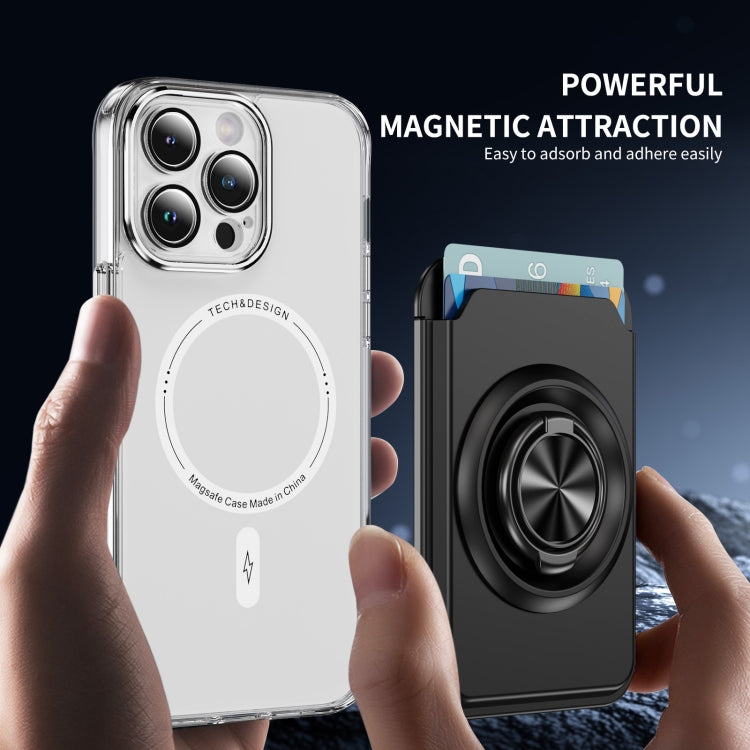 Skin Feel PC Magnetic Card Bag with 360-degree Rotating Holder