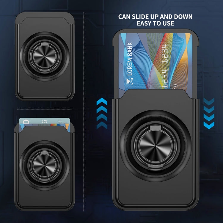 Skin Feel PC Magnetic Card Bag with 360-degree Rotating Holder