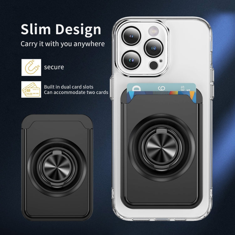 Skin Feel PC Magnetic Card Bag with 360-degree Rotating Holder