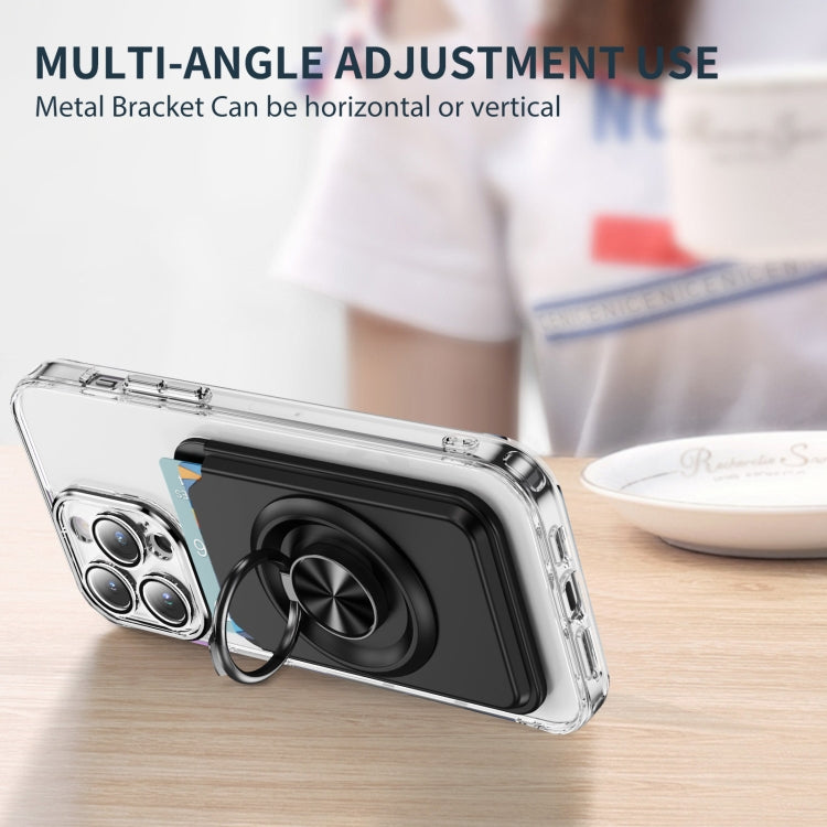 Skin Feel PC Magnetic Card Bag with 360-degree Rotating Holder
