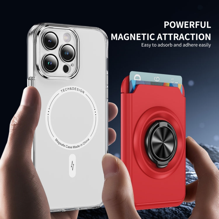Skin Feel PC Magnetic Card Bag with 360-degree Rotating Holder