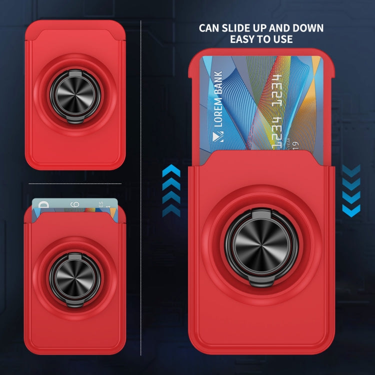 Skin Feel PC Magnetic Card Bag with 360-degree Rotating Holder