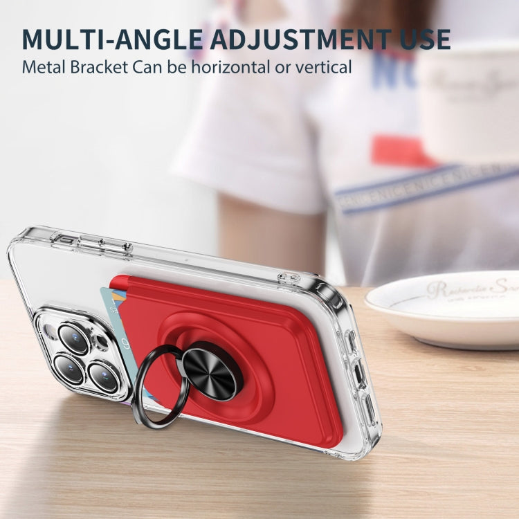 Skin Feel PC Magnetic Card Bag with 360-degree Rotating Holder