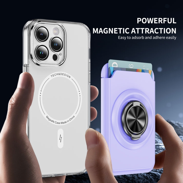 Skin Feel PC Magnetic Card Bag with 360-degree Rotating Holder