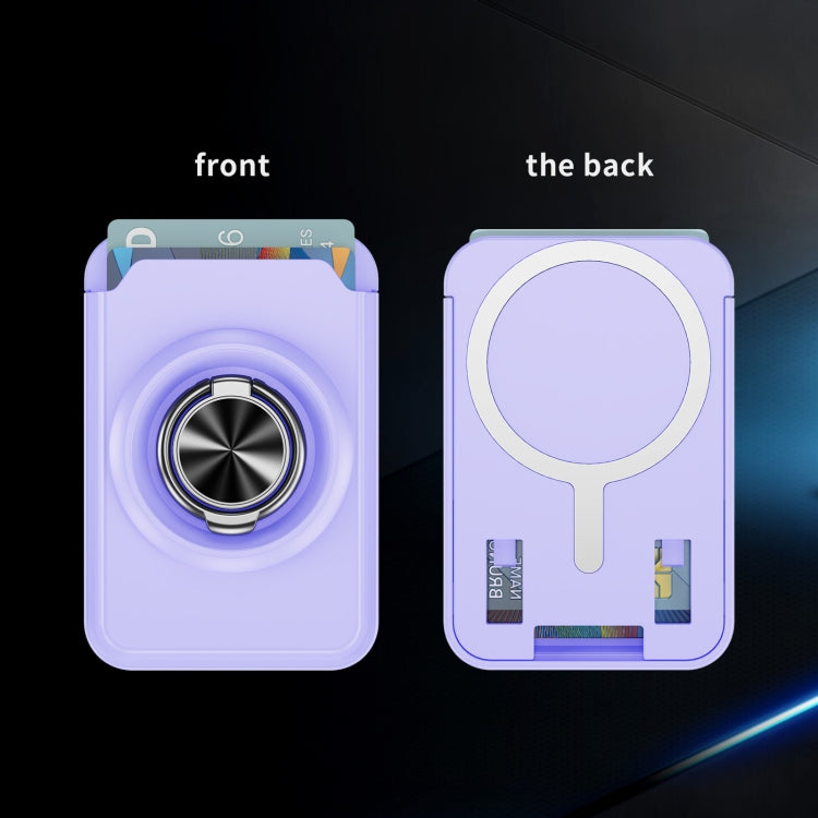 Skin Feel PC Magnetic Card Bag with 360-degree Rotating Holder