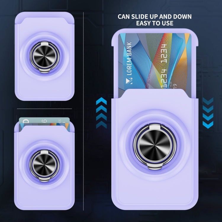 Skin Feel PC Magnetic Card Bag with 360-degree Rotating Holder