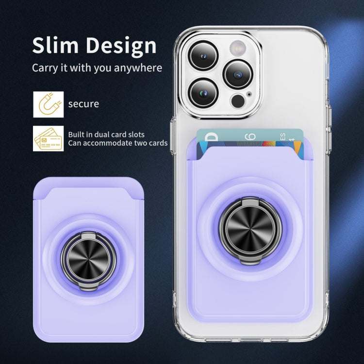 Skin Feel PC Magnetic Card Bag with 360-degree Rotating Holder