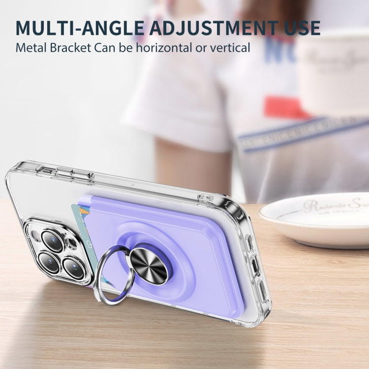 Skin Feel PC Magnetic Card Bag with 360-degree Rotating Holder