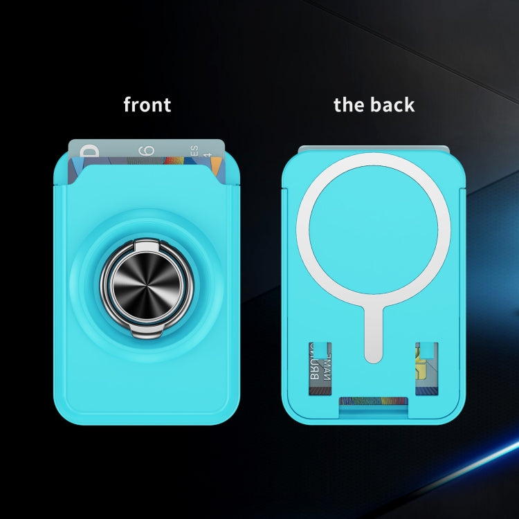 Skin Feel PC Magnetic Card Bag with 360-degree Rotating Holder