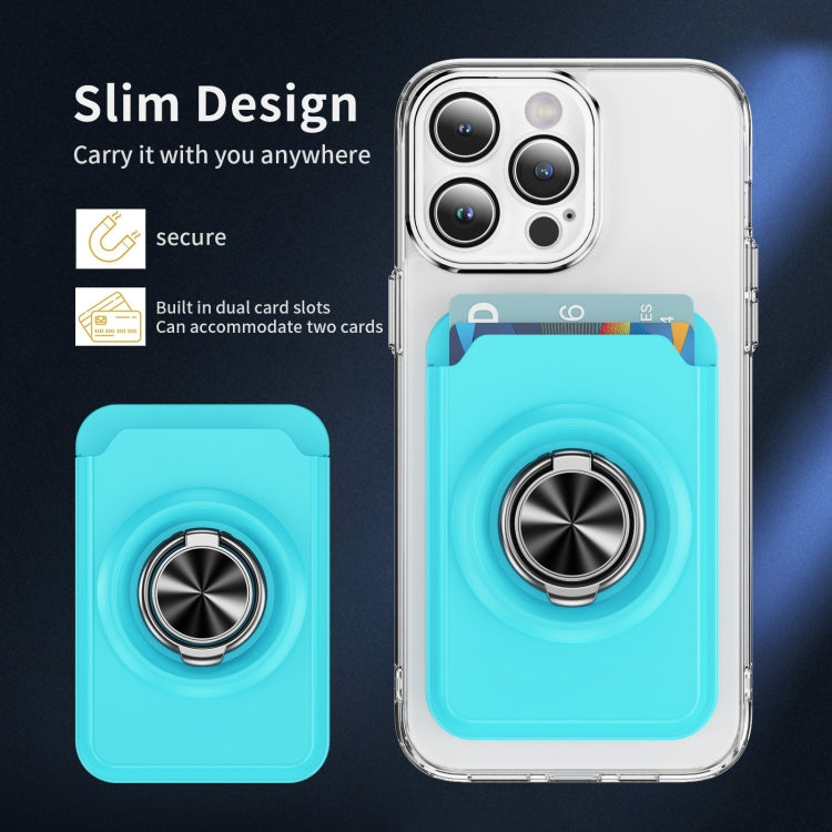 Skin Feel PC Magnetic Card Bag with 360-degree Rotating Holder