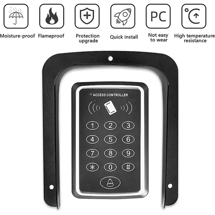 FS-2309 Outdoor Rainproof Cover for Video Doorbell Metal Wind and Sun Protection Box - Black