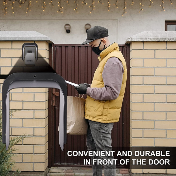 FS-2309 Outdoor Rainproof Cover for Video Doorbell Metal Wind and Sun Protection Box - Black