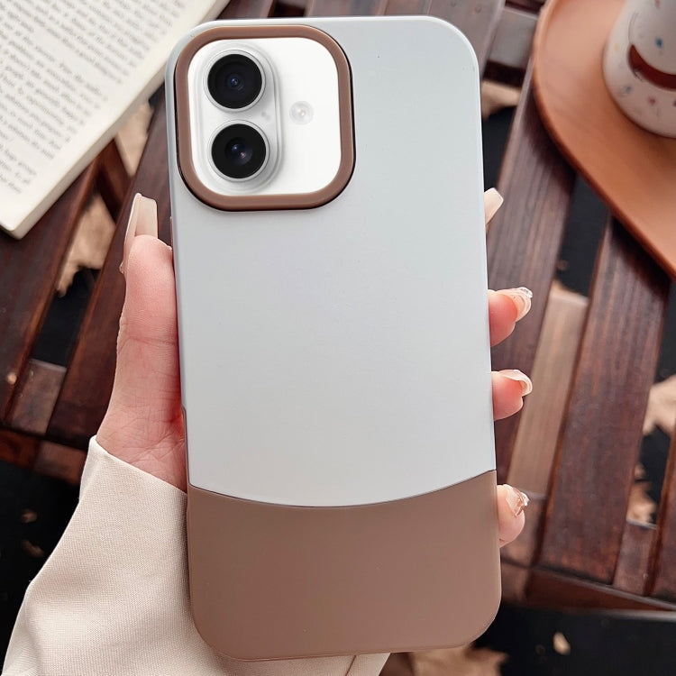 For iPhone 16 Plus Color Contrast 2 in 1 Skin Feel PC Hybrid TPU Phone Case