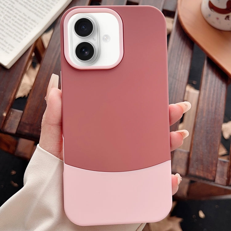 For iPhone 16 Plus Color Contrast 2 in 1 Skin Feel PC Hybrid TPU Phone Case