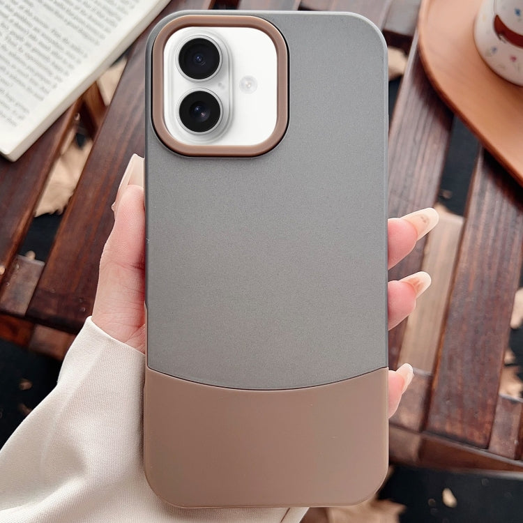 For iPhone 16 Plus Color Contrast 2 in 1 Skin Feel PC Hybrid TPU Phone Case