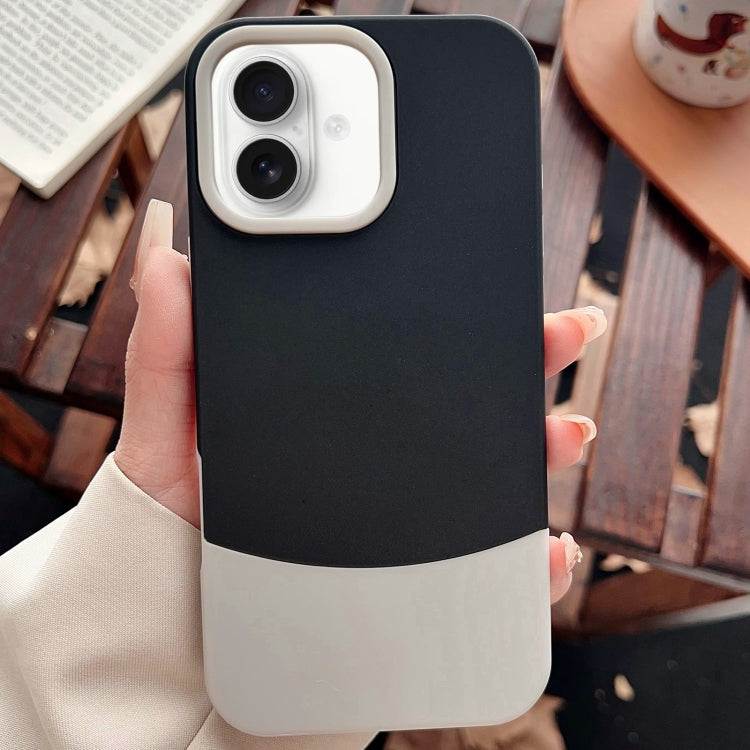 For iPhone 16 Color Contrast 2 in 1 Skin Feel PC Hybrid TPU Phone Case