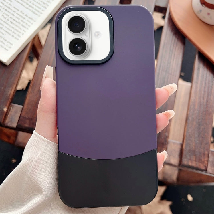 For iPhone 16 Color Contrast 2 in 1 Skin Feel PC Hybrid TPU Phone Case